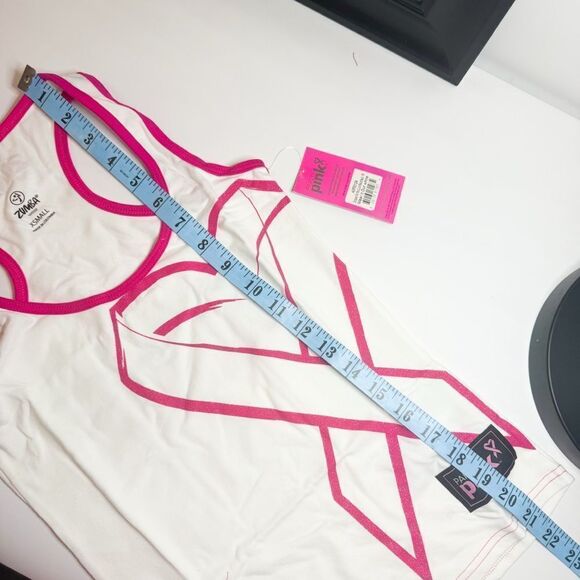 Zumba Women's Party in Pink Groove for the Cure Racerback Tank Top XS White - Picture 6 of 8